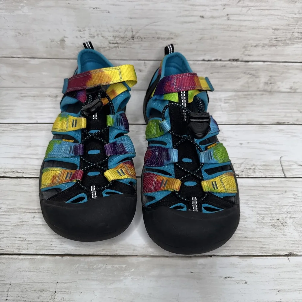 KEEN Newport H2 Youth 5 Rainbow Tie Dye Kids Sandals Summer Hiking Water